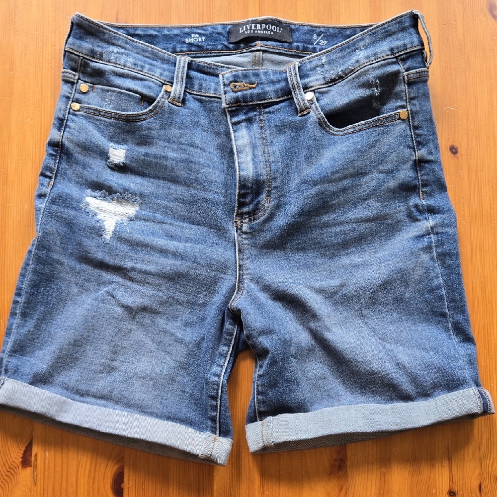 Liverpool Distressed Jean Shorts Size 29